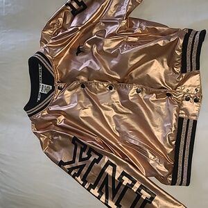Victoria's secret PINK rose gold bomber jacket